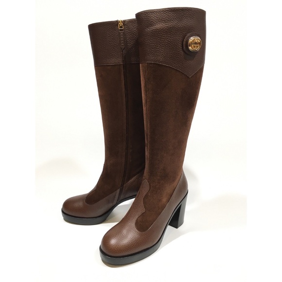Gucci Brown Heeled Boots - Picture 4 of 10